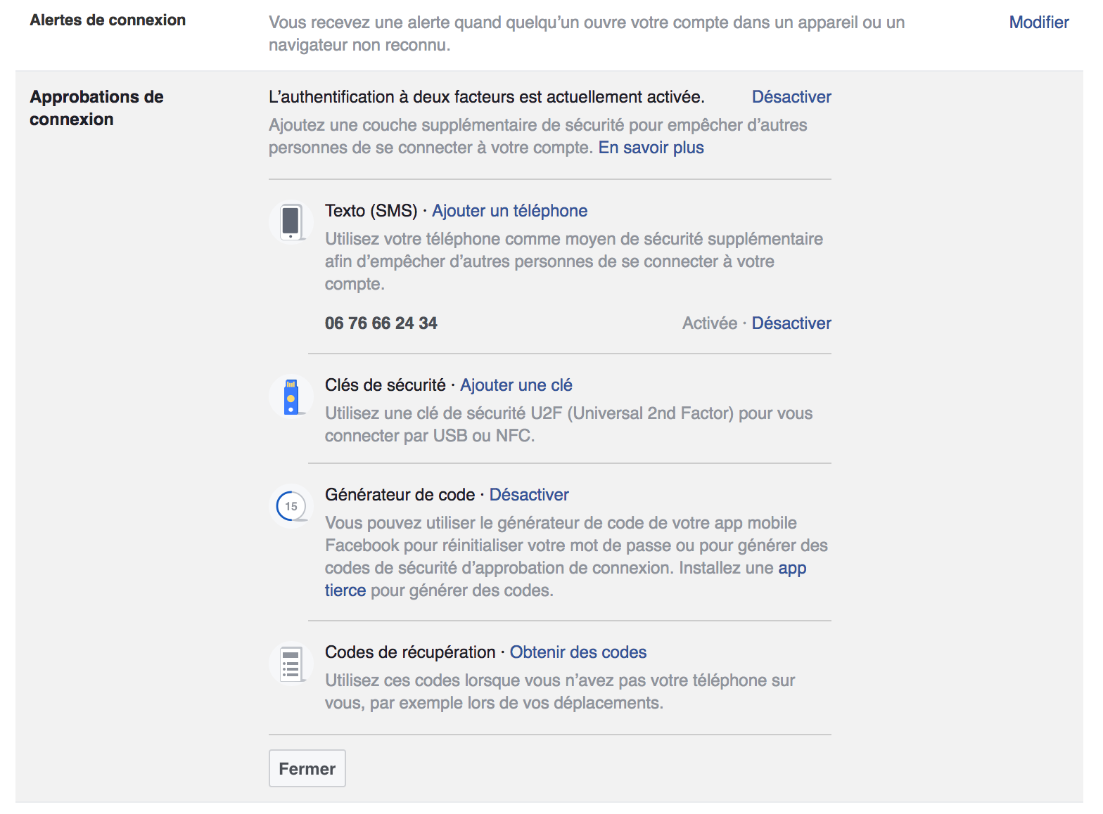 approbation de connexion facebook